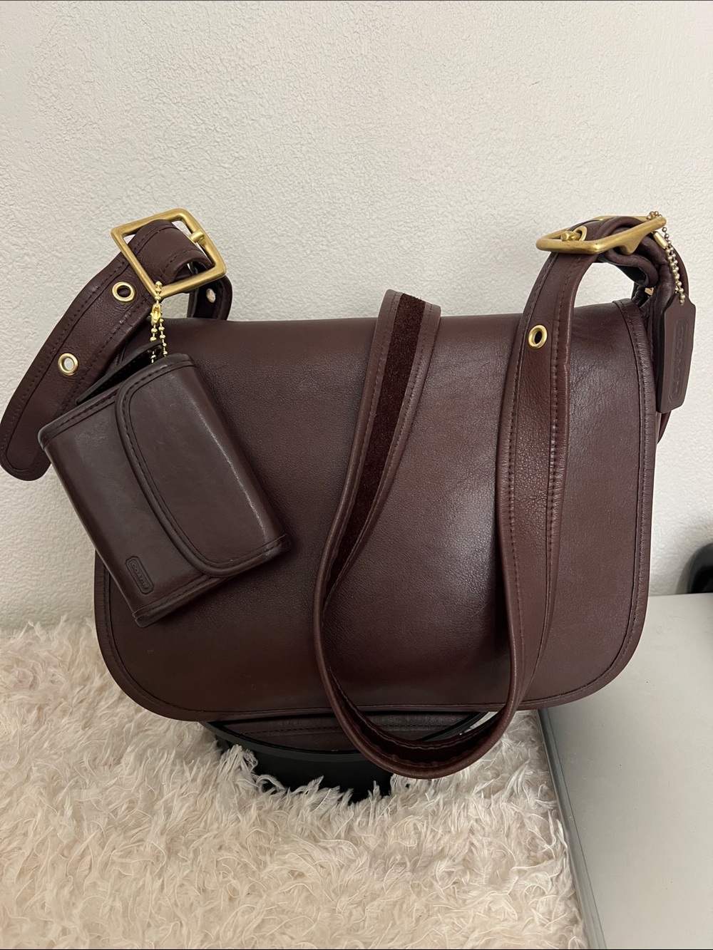 Coach Mahogany Patricia’s Legacy Flap Saddle Bag with Multi Function Wallet